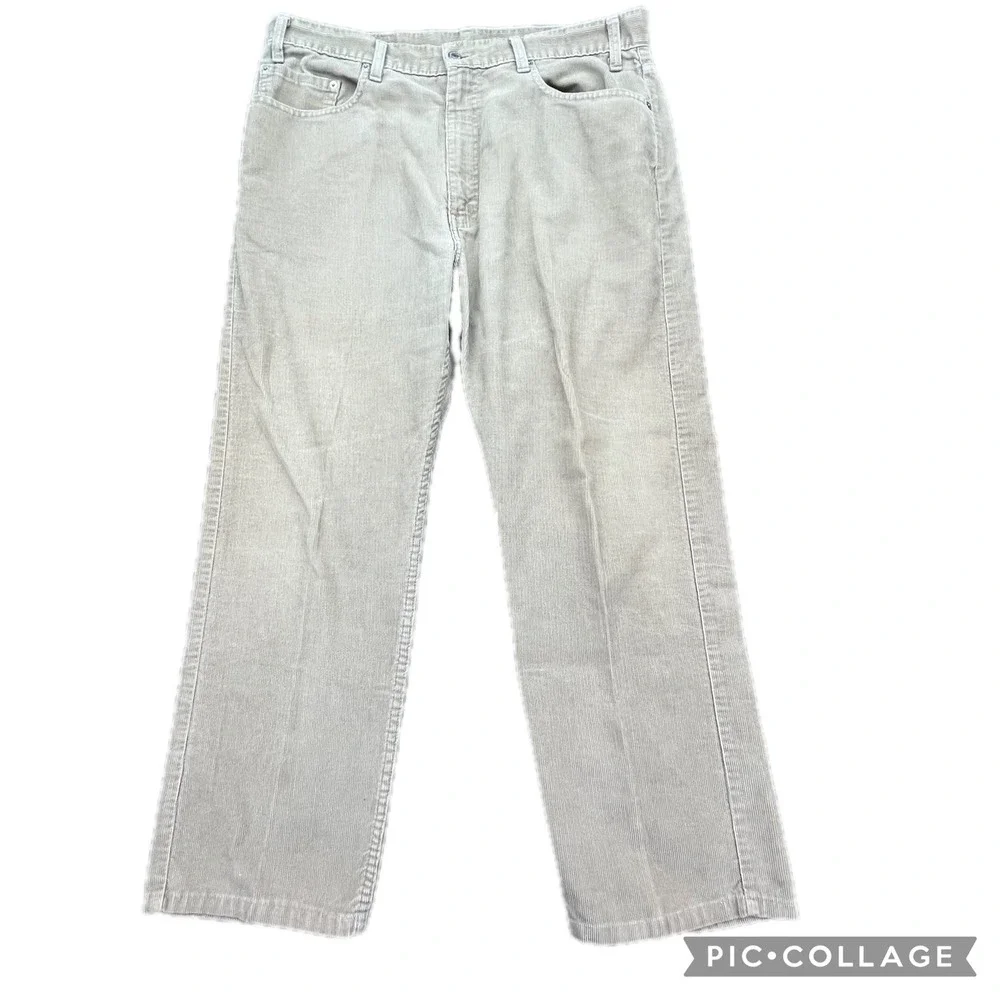Levis 505 Regular Fit Straight Leg Corduroy Pants Men's W38 L30‎ Tan Beige